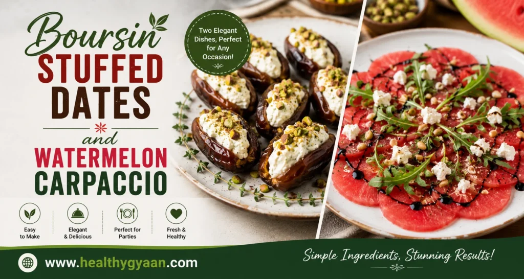 Boursin stuffed dates and Watermelon carpaccio