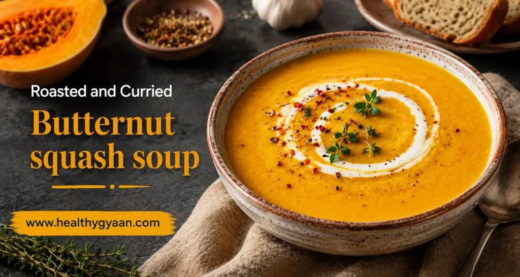 Roasted and Curried Butternut squash soup