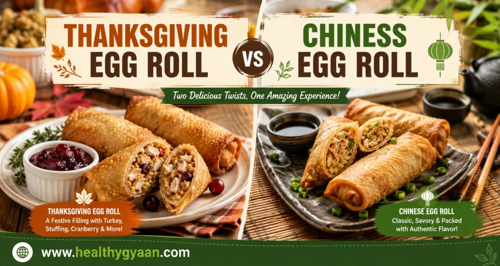 Thanksgiving egg roll and chiness egg roll